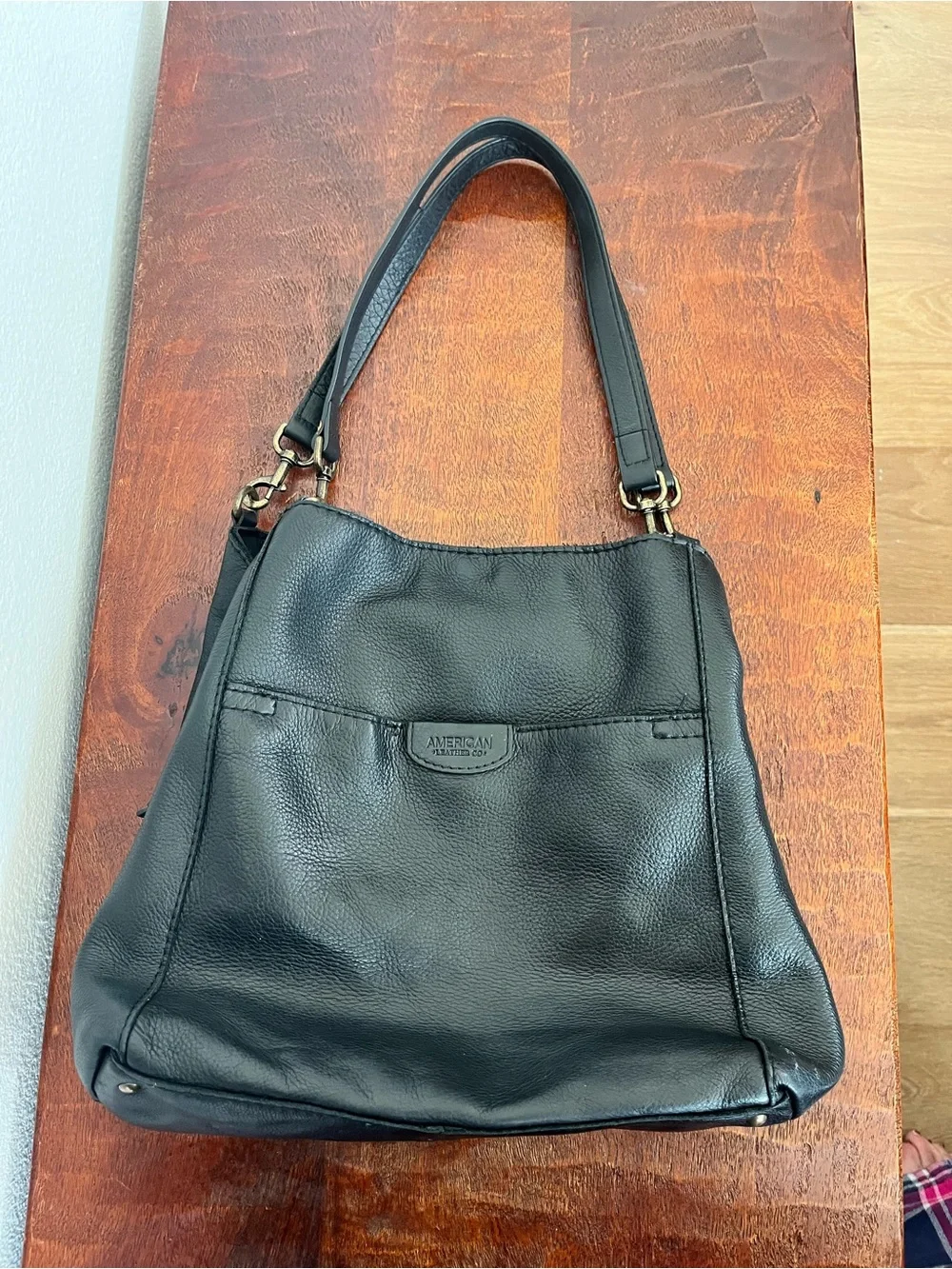 American Leather Hudson Hobo Shoulder Bag Soft Black Leather Purse Handbag